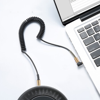 Audio Jack prepojovací kábel a AUX redukcia špirála modrý