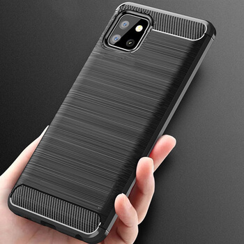 Ochranný silikónový obal karbón pre Samsung Galaxy Note 10 Lite - čierny
