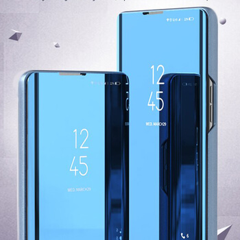Zrkadlový plastový flip obal pre Samsung Galaxy A41 A415F - čierny