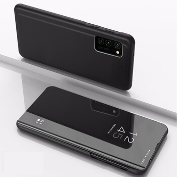 Zrkadlový silikónový flip obal pre Samsung Galaxy A41 A415F - čierny