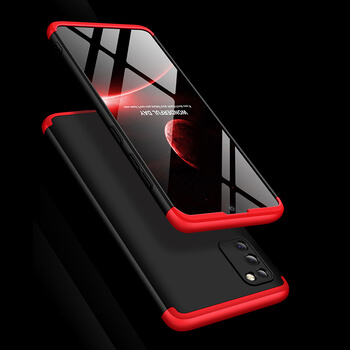 Ochranný 360 ° celotelový plastový kryt pre Samsung Galaxy A41 A415F - červený