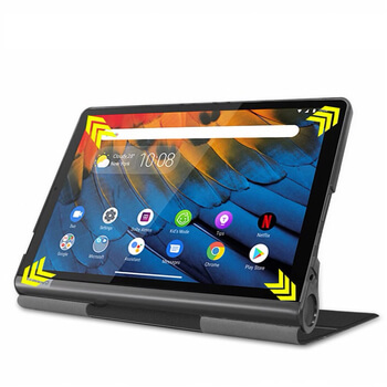 2v1 Smart flip cover + zadný plastový ochranný kryt pre Lenovo Yoga Smart Tab 10 - čierny