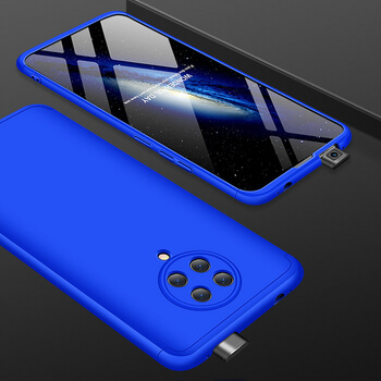 Ochranný 360 ° celotelový plastový kryt pre Xiaomi Poco F2 Pro - modrý