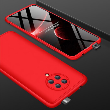 Ochranný 360 ° celotelový plastový kryt pre Xiaomi Poco F2 Pro - červený