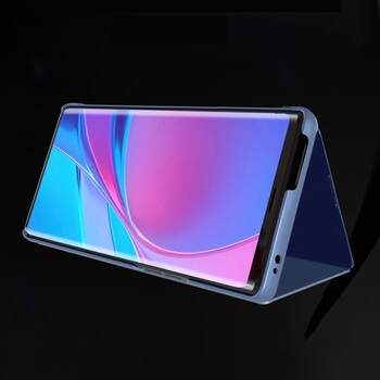 Zrkadlový silikónový flip obal pre Xiaomi Poco F2 Pro - čierny