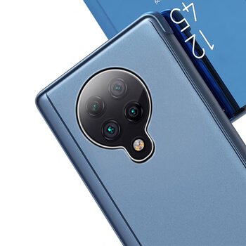 Zrkadlový silikónový flip obal pre Xiaomi Poco F2 Pro - čierny