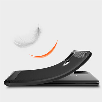 Ochranný silikónový obal karbón pre Samsung Galaxy A21s - čierny