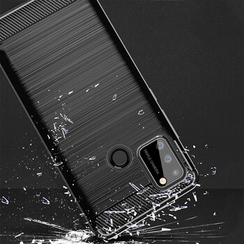 Ochranný silikónový obal karbón pre Honor 9A - čierny