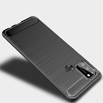 Ochranný silikónový obal karbón pre Honor 9A - čierny