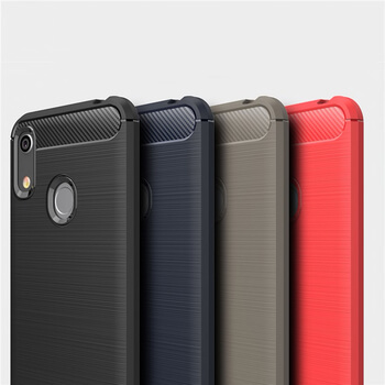 Ochranný silikónový obal karbón pre Huawei Y6S - čierny