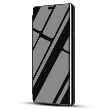 Zrkadlový silikónový flip obal pre Huawei Y6S - strieborný
