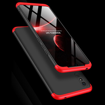 Ochranný 360 ° celotelový plastový kryt pre Xiaomi Redmi 9A - červený
