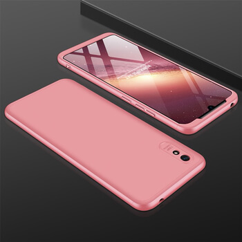 Ochranný 360 ° celotelový plastový kryt pre Xiaomi Redmi 9A - ružový