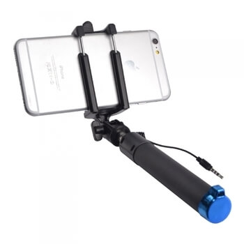 Teleskopická Selfie tyč monopod s ovládaním 78 cm a Jack konektorom - čierna rukoväť