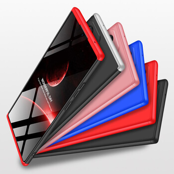 Ochranný 360 ° celotelový plastový kryt pre Samsung Galaxy Note 20 - červený