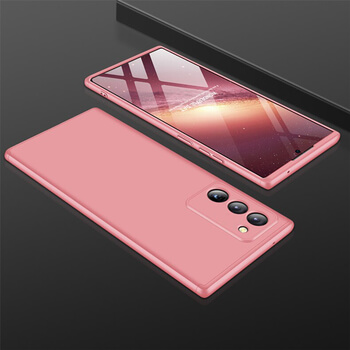 Ochranný 360 ° celotelový plastový kryt pre Samsung Galaxy Note 20 - ružový