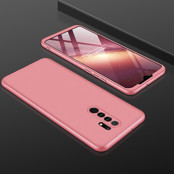 Ochranný 360 ° celotelový plastový kryt pre Xiaomi Redmi 9 - ružový