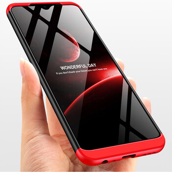Ochranný 360 ° celotelový plastový kryt pre Xiaomi Redmi 9 - červený