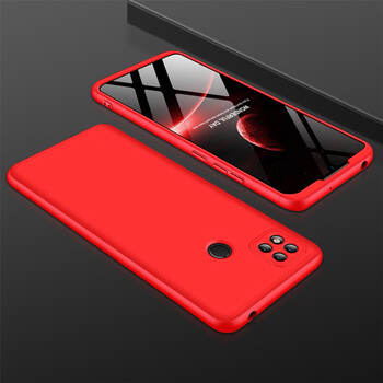 Ochranný 360 ° celotelový plastový kryt pre Xiaomi Redmi 9C - červený