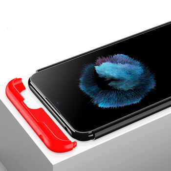 Ochranný 360 ° celotelový plastový kryt pre Xiaomi Redmi 9C - červený
