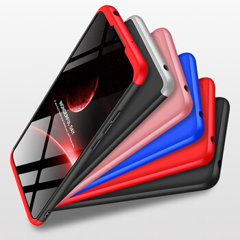 Ochranný 360 ° celotelový plastový kryt pre Xiaomi Redmi 9C - červený