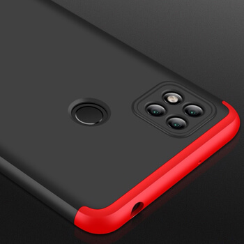 Ochranný 360 ° celotelový plastový kryt pre Xiaomi Redmi 9C - červený