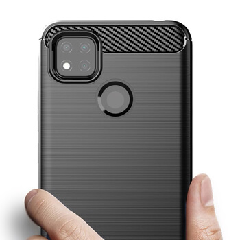 Ochranný silikónový obal karbón pre Xiaomi Redmi 9C - čierny