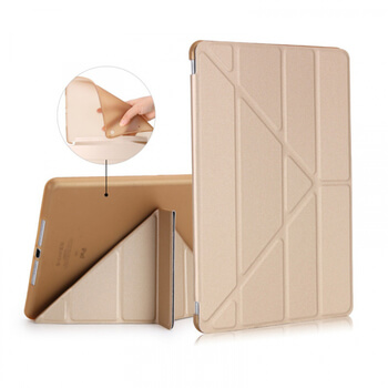 2v1 Smart flip cover + zadný silikónový ochranný obal pre Apple iPad 10.2" 2020 (8. generace) - zlatý