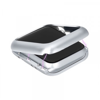 Magnetický hliníkový ochranný rámik pre Apple Watch 40 mm (6.série) - strieborný