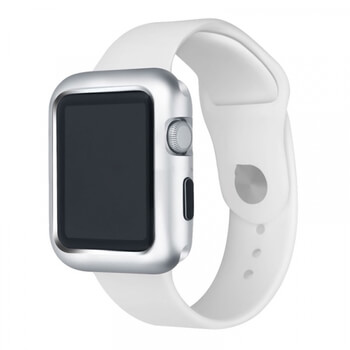 Magnetický hliníkový ochranný rámik pre Apple Watch SE 40 mm (2020) - strieborný