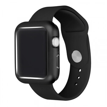 Magnetický hliníkový ochranný rámik pre Apple Watch SE (44mm) - čierny