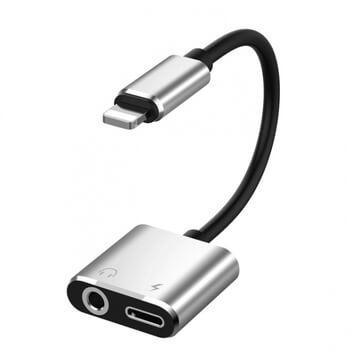 2v1 Redukcia a adaptér Audio Jack pre nabíjanie a slúchadlá s konektorom Lightning ružová