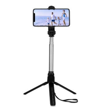 BEZDRÔTOVÁ teleskopická selfie tyč monopod s ovládaním 80 cm skladacia - biela