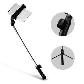 BEZDRÔTOVÁ teleskopická selfie tyč monopod s ovládaním 80 cm skladacia - biela