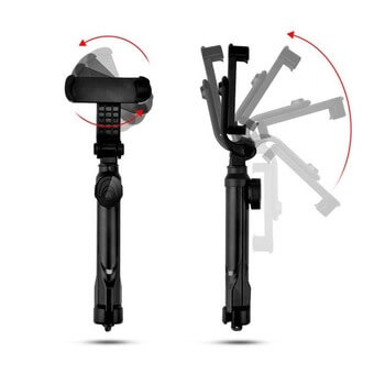 BEZDRÔTOVÁ teleskopická selfie tyč monopod s ovládaním 80 cm skladacia - čierna