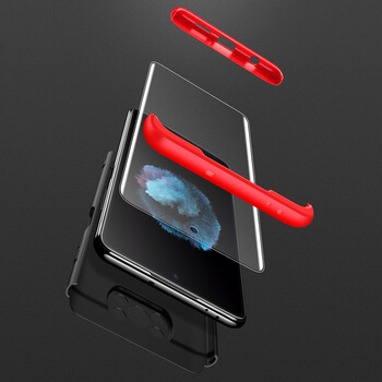 Ochranný 360 ° celotelový plastový kryt pre Xiaomi Poco X3 - červený