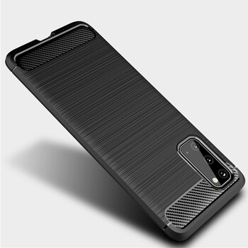 Ochranný silikónový obal karbón pre Samsung Galaxy S20 FE - čierny