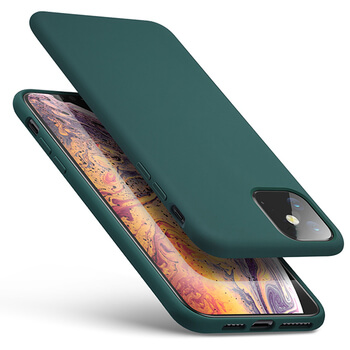 Extrapevný silikónový ochranný kryt pre Apple iPhone 12 mini - tmavo zelený