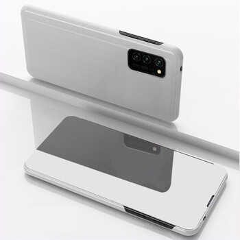 Zrkadlový silikónový flip obal pre Huawei Y6S - čierny