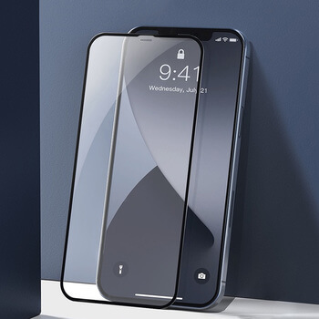 3D ochranné tvrdené sklo s rámčekom pre Apple iPhone 12 - čierne