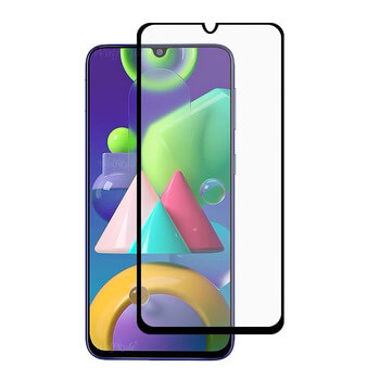 3x 3D ochranné tvrdené sklo s rámčekom pre Samsung Galaxy M21 M215F - čierne - 2+1 zadarmo