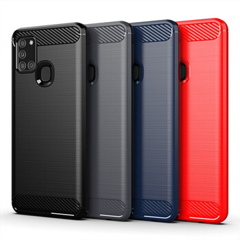 Ochranný silikónový obal karbón pre Samsung Galaxy M21 M215F - čierny