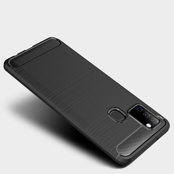 Ochranný silikónový obal karbón pre Samsung Galaxy M21 M215F - čierny