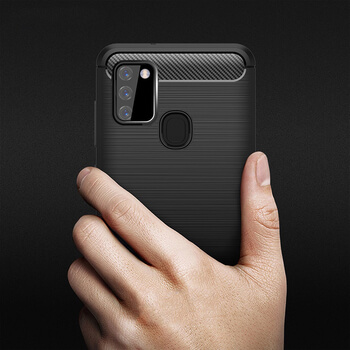 Ochranný silikónový obal karbón pre Samsung Galaxy M21 M215F - čierny