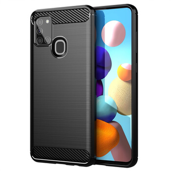 Ochranný silikónový obal karbón pre Samsung Galaxy M21 M215F - čierny