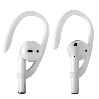 Ušné silikónové držiaky háčiky proti vypadnutiu za ucho pre Apple AirPods 1.generace (2016) - biele