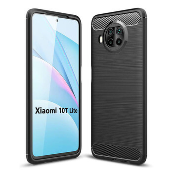 Ochranný silikónový obal karbón pre Xiaomi Mi 10T Lite - čierny