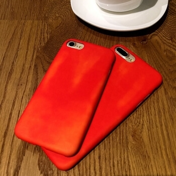 Meniace sa termo ochranný kryt pre Apple iPhone 6/6S - červeno/žltý
