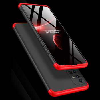 Ochranný 360 ° celotelový plastový kryt pre Xiaomi Mi 10T Pro - červený