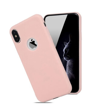Silikónový matný obal s výrezom pre Apple iPhone X/XS - svetlo ružový